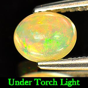 Unheated 0.48 Ct Oval Cabochon Natural Multi Color Opal