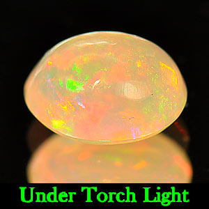 Unheated 0.62 Ct Oval Cabochon Natural Multi Color Opal