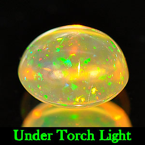 Unheated 0.42 Ct Oval Cabochon Natural Multi Color Opal