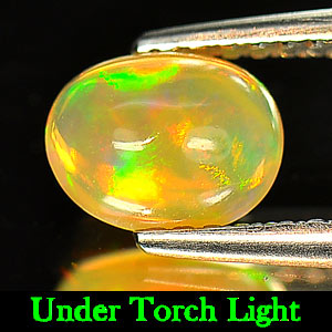 Unheated 0.65 Ct Oval Cabochon Natural Multi Color Opal