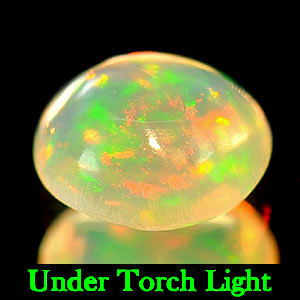 Unheated 0.32 Ct Oval Cabochon Natural Multi Color Opal