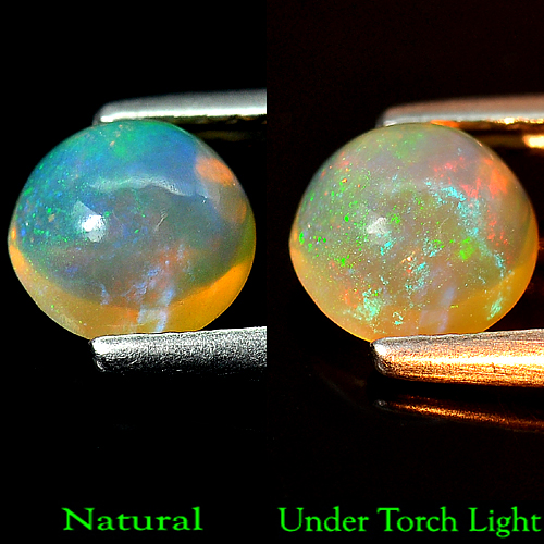 0.78 Ct. Round Cabochon Natural Multi Color Opal Unheated