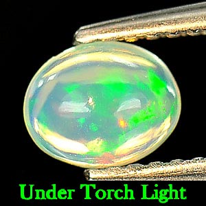 Unheated 0.53 Ct Oval Cabochon Natural Multi Color Opal