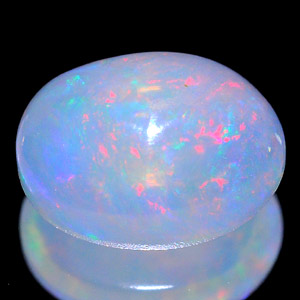 Unheated 0.86 Ct Oval Cab Natural Gem Multi Color Opal