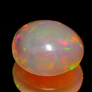 Unheated 0.49 Ct Oval Cab Natural Gem Multi Color Opal