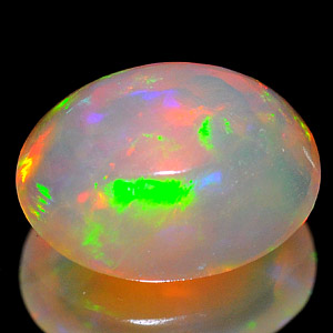 Unheated 0.54 Ct Oval Cab Natural Gem Multi Color Opal