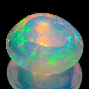 Unheated 0.39 Ct Oval Cab Natural Gem Multi Color Opal