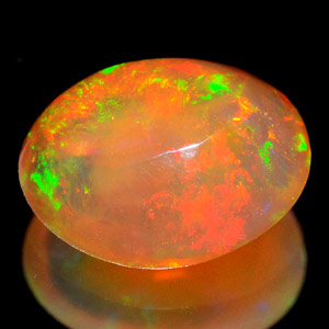 Unheated 0.52 Ct Oval Cab Natural Gem Multi Color Opal