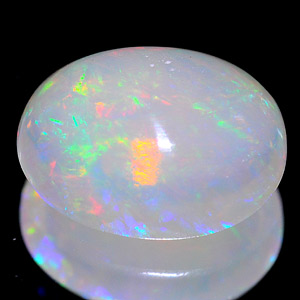 Unheated 0.90 Ct Oval Cab Natural Gem Multi Color Opal