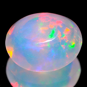 Unheated 0.55 Ct Oval Cab Natural Gem Multi Color Opal