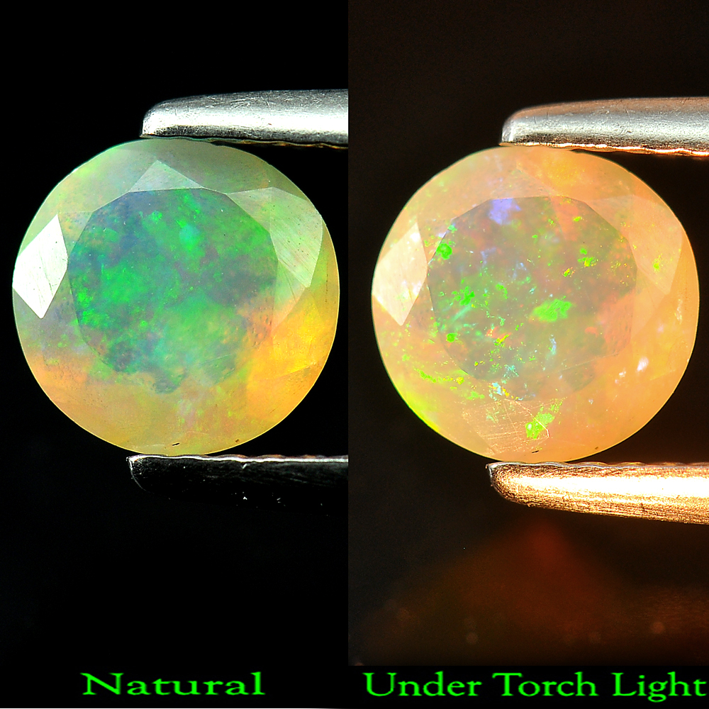 0.64 Ct  Good Color Round Shape Natural Gemstone Multi Color Opal Unheated