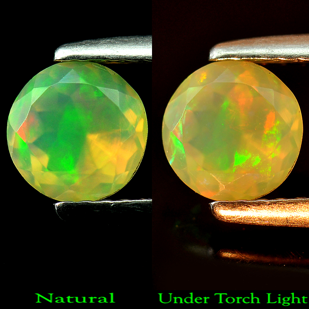 0.64 Ct  Good Color Round Shape Natural Gemstone Multi Color Opal Unheated