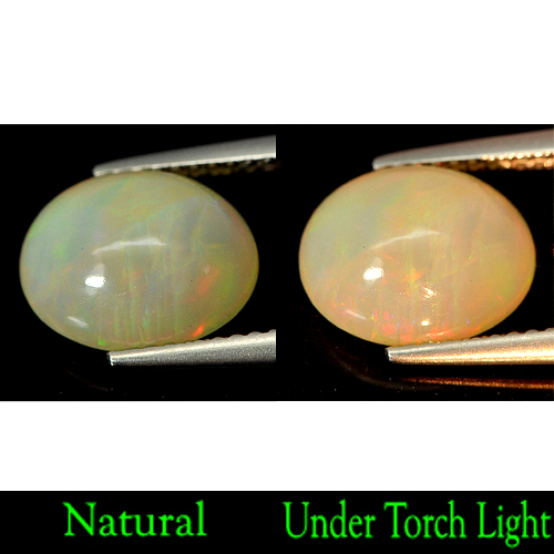 Unheated 2.10 Ct. Oval Cab Natural Gemstone Multi - Color Play Of Colour Opal
