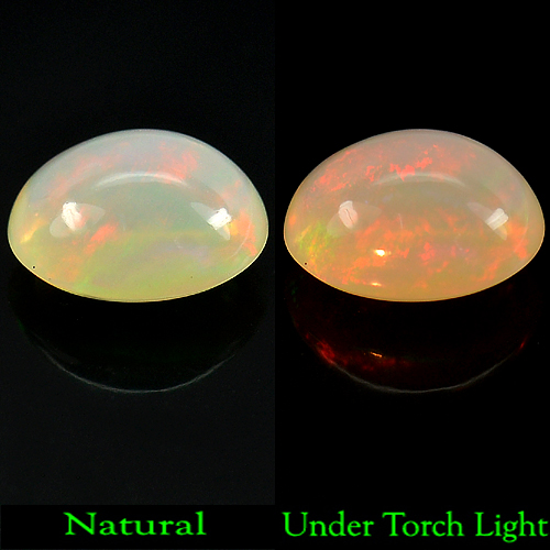 Unheated 2.53 Ct. Natural Multi - Color Play Of Colour Opal Oval Cab