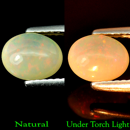 0.97 Ct. Oval Cab Natural Multi - Color Play Of Colour Opal Unheated