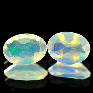 0.87 Ct. Pair Oval Shape Natural Multi-Color Play Of Colour Opal
