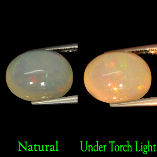Unheated 5.37 Ct. Natural Rainbow Play Of Colour Opal Oval Cab