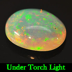 0.97 Ct. Oval Cabochon Natural Multi - Color Play Of Colour Opal Ethiopia