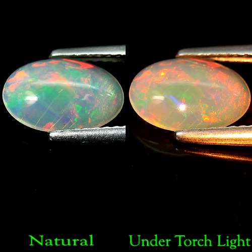 Unheated 0.92 Ct. Natural Gem Oval Cabochon Multi - Color Play Of Colour Opal