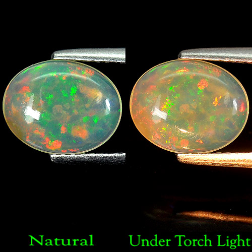Unheated 1.17 Ct. Natural Gem Oval Cabochon Multi - Color Play Of Colour Opal