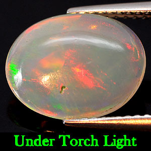 Unheated 2.18 Ct. Natural Gem Oval Cabochon Multi - Color Play Of Colour Opal