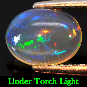 Unheated 0.61 Ct. Natural Gem Oval Cabochon Multi - Color Play Of Colour Opal