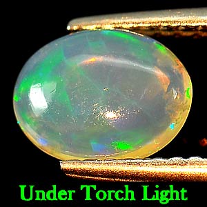 Unheated Natural Gem 0.68 Ct. Oval Cabochon Multi - Color Play Of Colour Opal