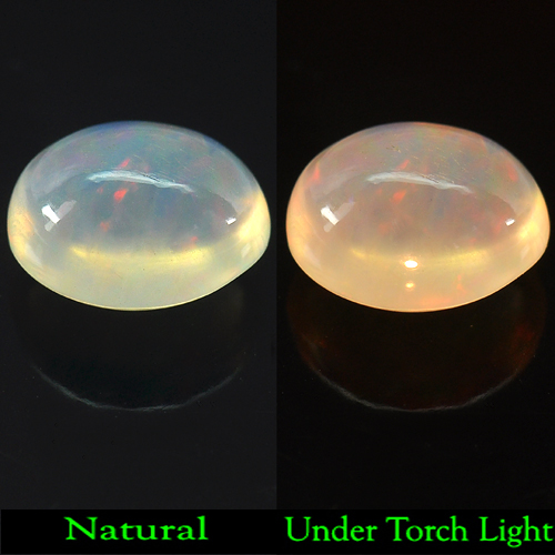 Unheated  6.33 Ct. Oval Cabochon Natural Gem Multi-Color Play Of Colour Opal