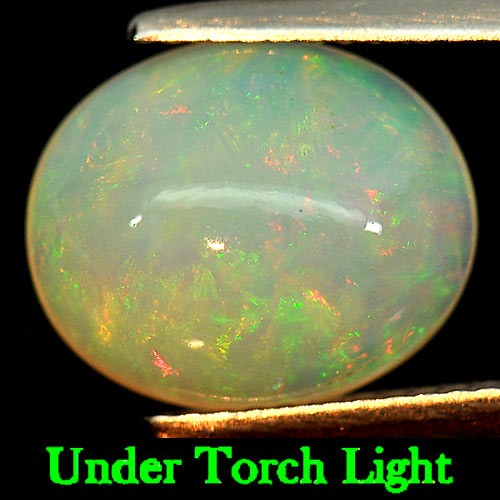 Opal Multi-Color 3.02 Ct. Oval Cabochon 12.3 x 10.3 Mm. Natural Gem Unheated