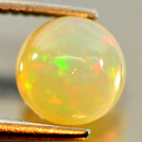 0.64 Ct. Good Natural Gem Play Of Colour Multi Color Opal Round Cabochon