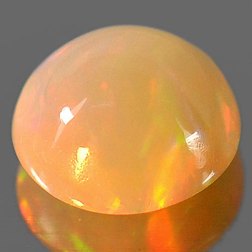 0.67 Ct. Round Cabochon Natural Gem Play Of Colour Multi Color Opal Unheated