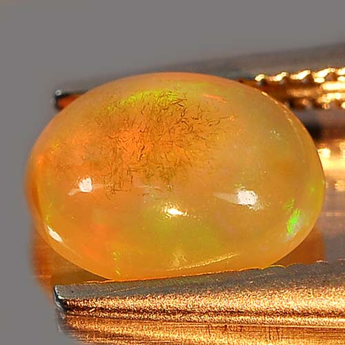 0.79 Ct. Oval Cab Natural Gem Multi Color Play Of Colour Opal Sz 8 x 6 Mm.