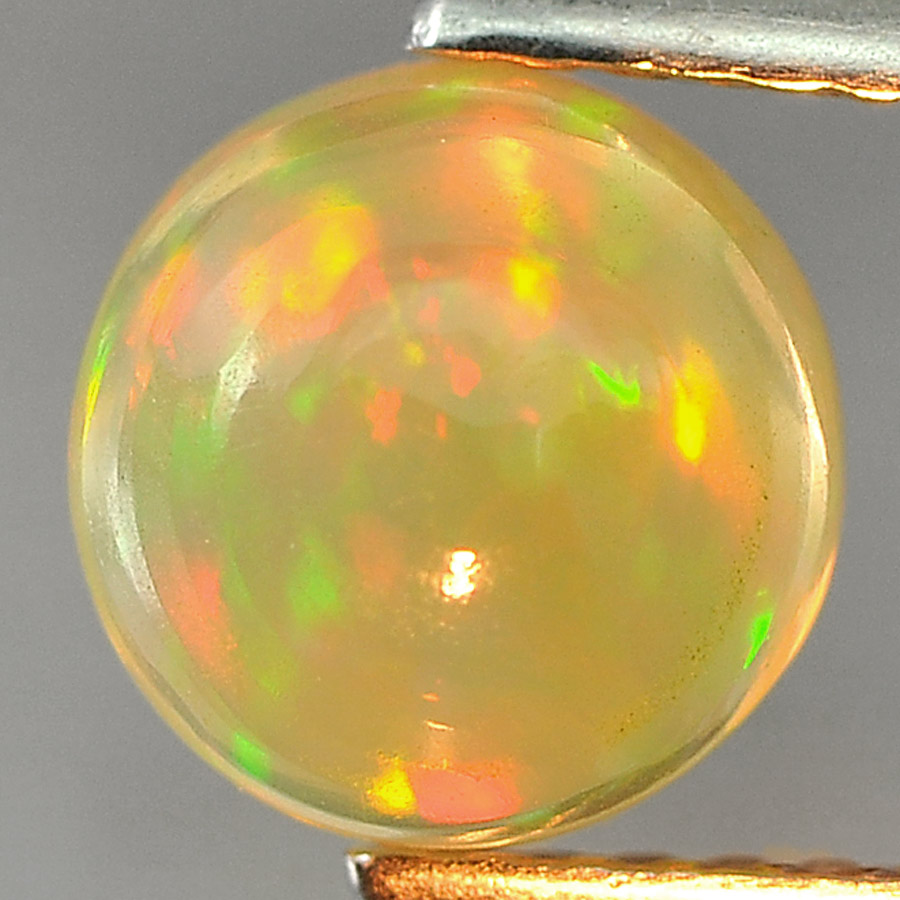 1.24 Ct. Round Cabochon Natural Multi Color Opal Gamstone Unheated