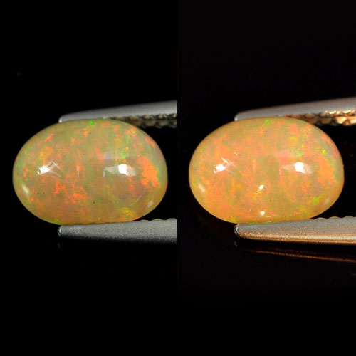 Opal Multi Color 1.42 Ct. Oval Cabochon 9.2 x 7 Mm. Natural Gemstone Unheated