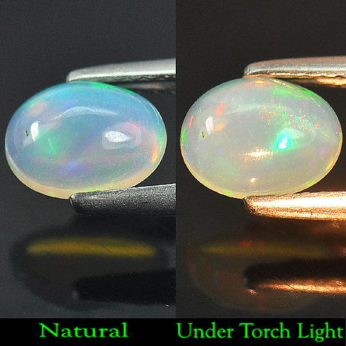 0.74 Ct. Oval Cabochon Natural Gemstone Good Multi Color Opal Unheated