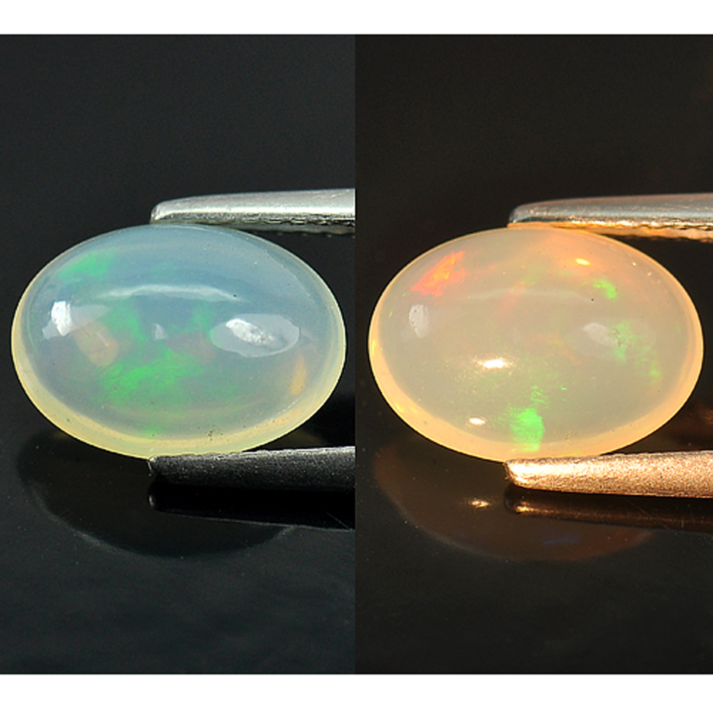 Multi Color Opal 1.76 Ct. Oval Cabochon 11.4 x 8.2 Mm. Natural Unheated