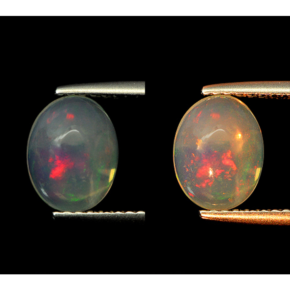 Multi Color Opal 1.14 Ct. Oval Cabochon Shape 8.8 x 7 Mm. Natural Unheated