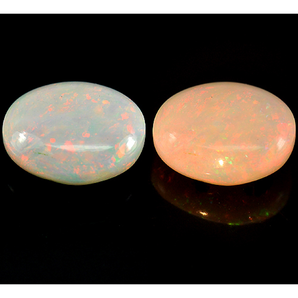 Multi Color Opal 3.72 Ct. Oval Cabochon Shape 12.5 x 10 Mm. Natural Unheated