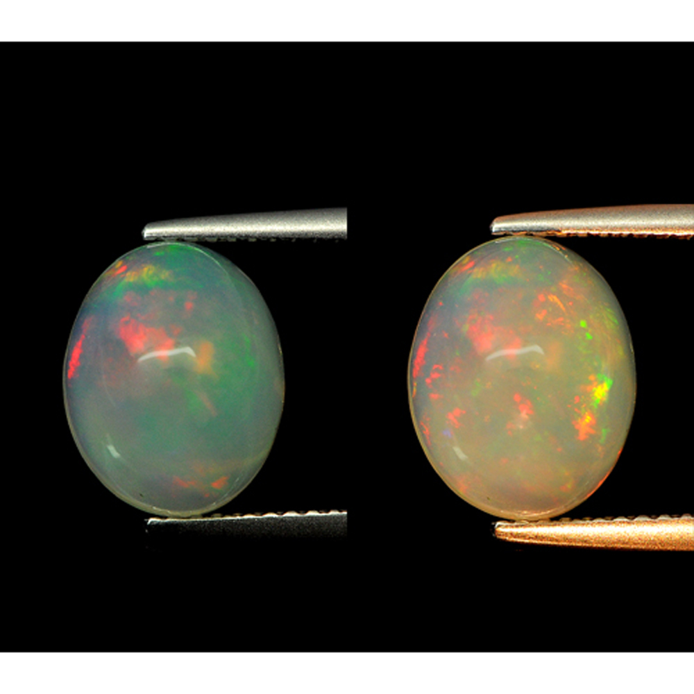 Multi Color Opal 3.10 Ct. Oval Cabochon Shape 11 x 8.9 Mm. Natural Unheated