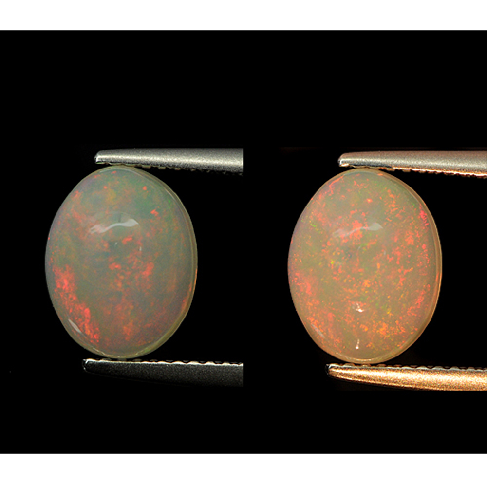 Multi Color Opal 2.09 Ct. Oval Cabochon Shape 10.2 x 8 Mm. Natural Unheated