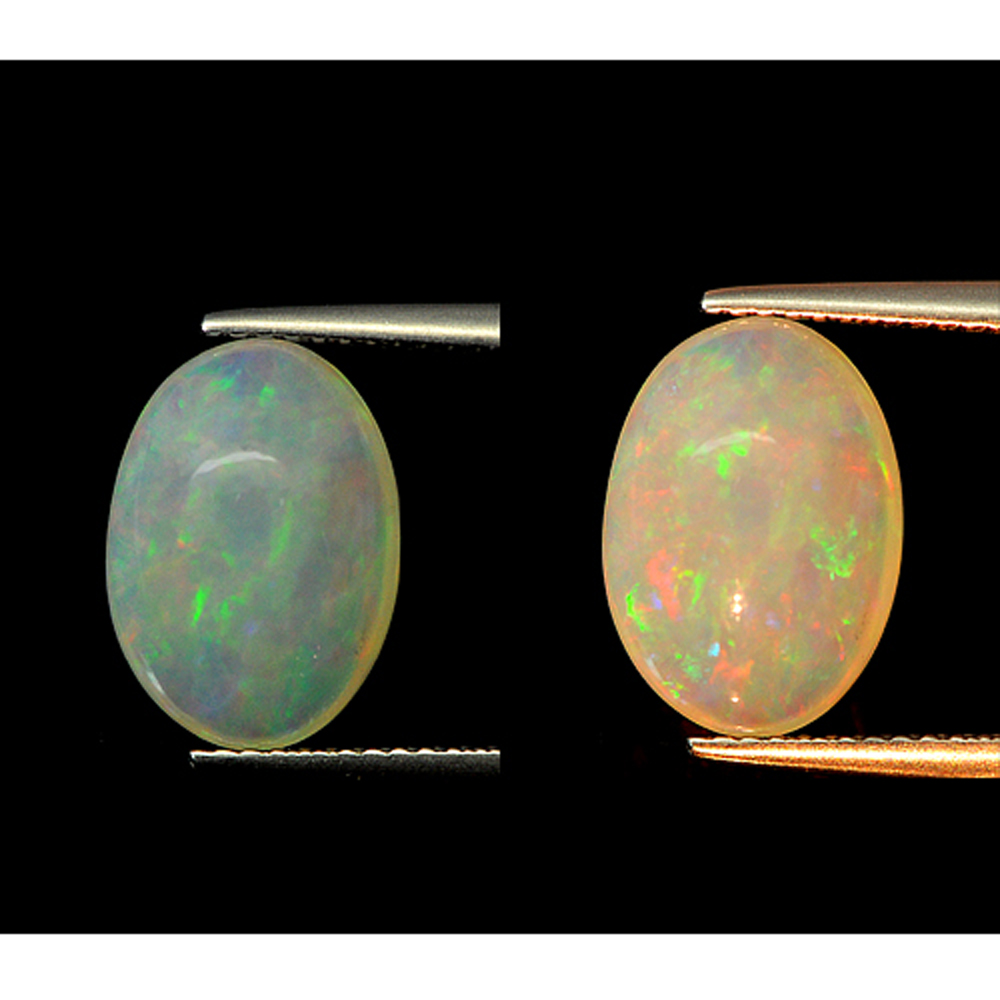 Multi Color Opal 3.34 Ct. Oval Cabochon Shape 13 x 9.3 Mm. Natural Unheated