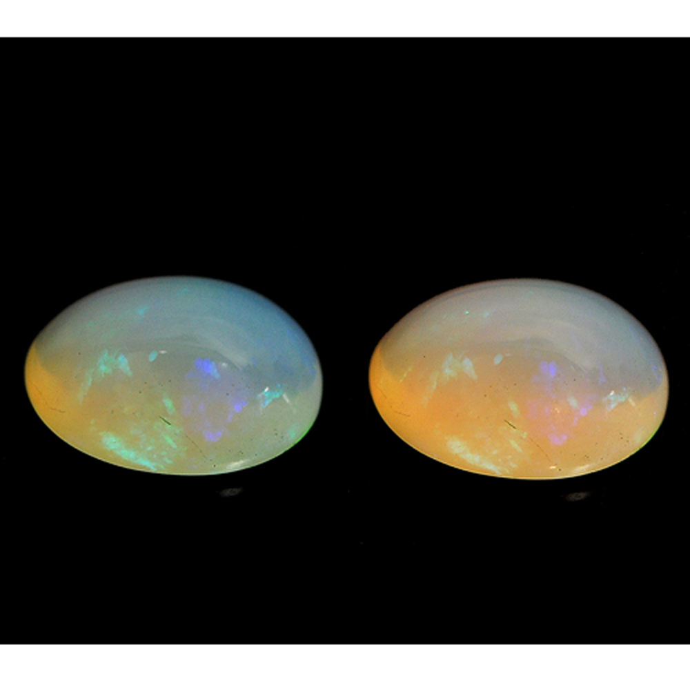 Multi Color Opal 1.50 Ct. Oval Cabochon Shape 10 x 8.7 Mm. Natural Unheated