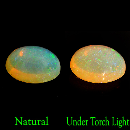 1.45 Ct. Oval Cabochon Shape Natural Gemstone Multi Color Opal Unheated