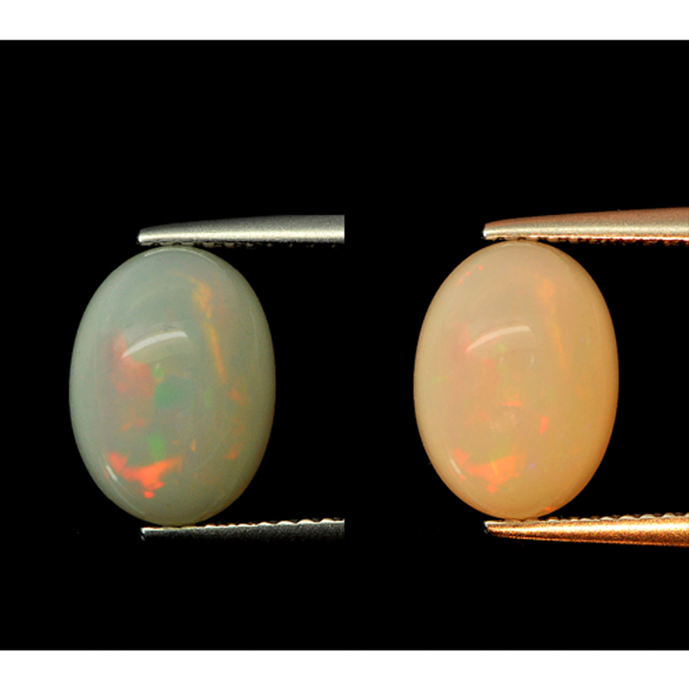 Multi Color Opal 2.40 Ct. Oval Cabochon Shape 11.2 x 8.3 Mm. Natural Unheated