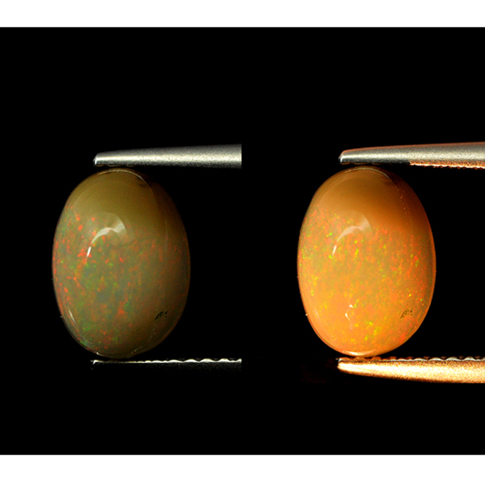 Multi Color Opal 1.53 Ct. Oval Cabochon Shape 9.6 x 7 Mm. Natural Unheated