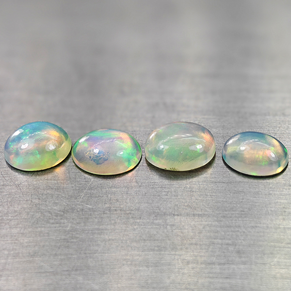 Natural Multi-Color Play Of Colour Opal 2.96 Ct. 4 Pcs Oval Cab  8 x 6.2 Mm