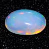 0.77 Ct. Oval Cab Natural Gem Multi Color Opal Unheated