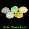 2.48 Ct. 5 Pcs. Oval Cabochon Natural Multi Color Opal