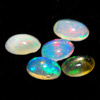 1.48 Ct. 5 Pcs. Oval Cabochon Natural Multi Color Opal
