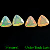 0.72 Ct. Pair Natural Gem Rainbow Color Play Of Colour Opal Trilliant Cut